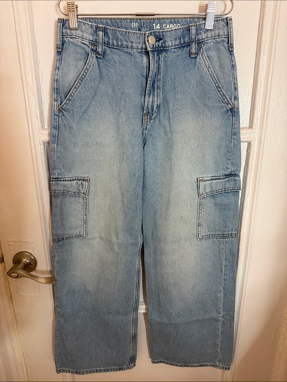 GAP Kids Light Blue Relaxed Cargo Jeans